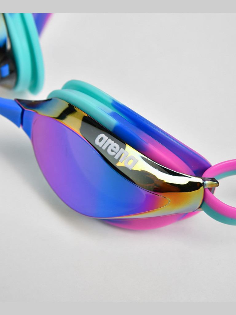 Състезателни очила за плуване Arena Python Mirror - Turquoise-Water-Fuchsia