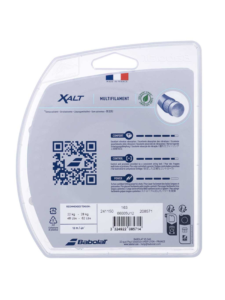 Кордаж Babolat Xalt 12 м - White Spiral Кордаж Babolat Xalt 12 м - White Spiral