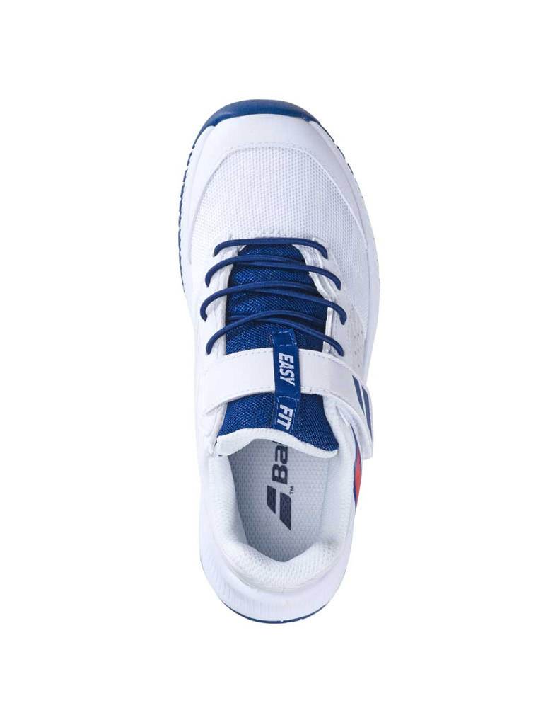Детски тенис обувки за момчета Babolat PULSION All Court KID - White / Estate Blue