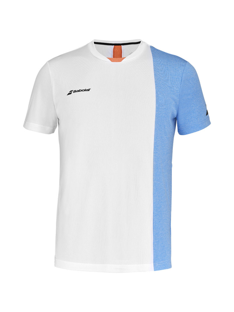 Мъжка тениска Babolat PLAY CREW NECK - White / Blithe Blue