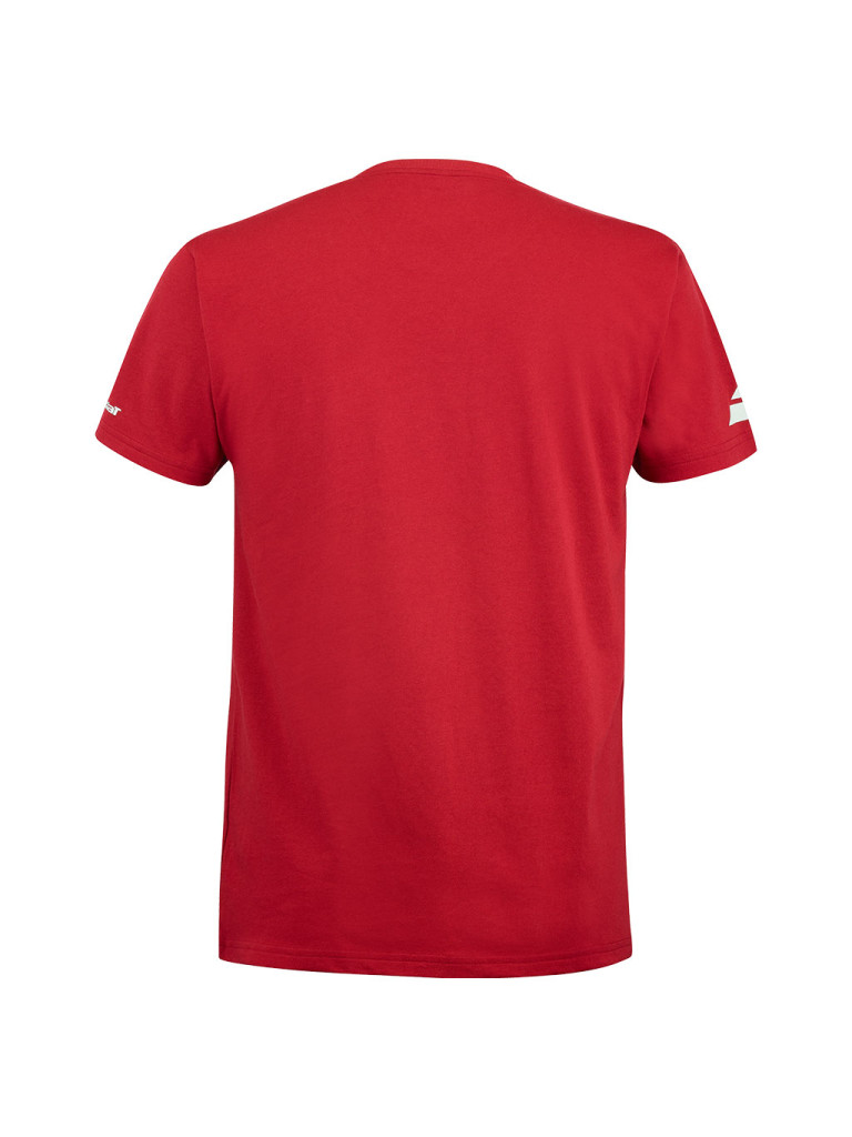 Мъжка тениска за падел Babolat COTTON LEBRON - Red Dahlia