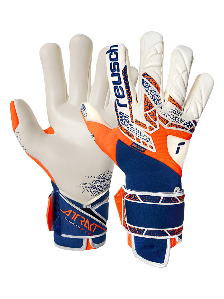 Reusch Attrakt Gold X Guardian 2025 Goalkeeper Gloves - Shocking Orange-Energize Blue
