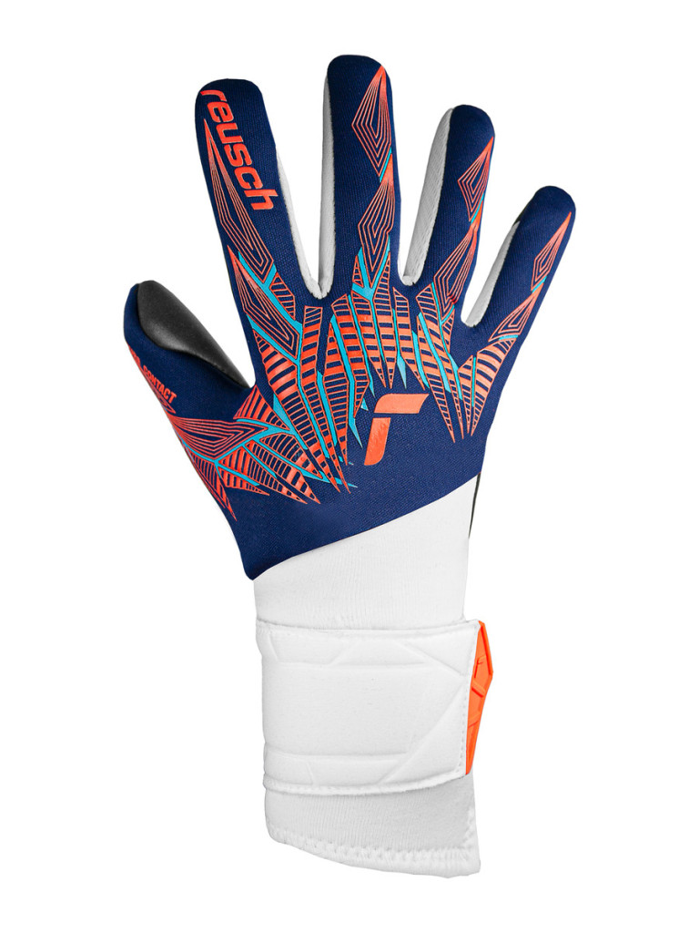 Вратарски ръкавици Reusch Pure Contact Silver 2024 - Premium Blue-Electric Orange-Black