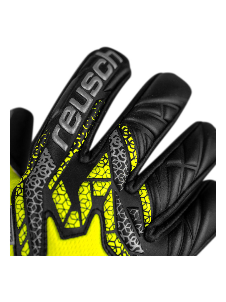 Детски вратарски ръкавици Reusch Attrakt Gold X NC Junior 2025 - Safety Yellow-Silver-Black