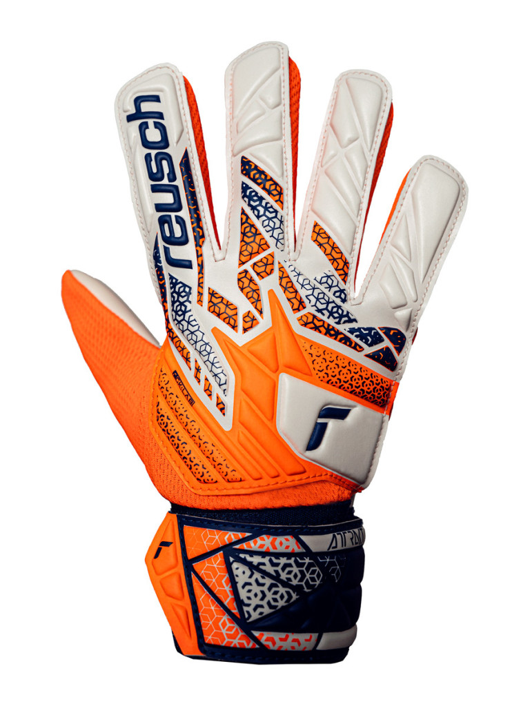Детски вратарски ръкавици Reusch Attrakt Starter Solid Junior 2025 - Shocking Orange-Energize Blue