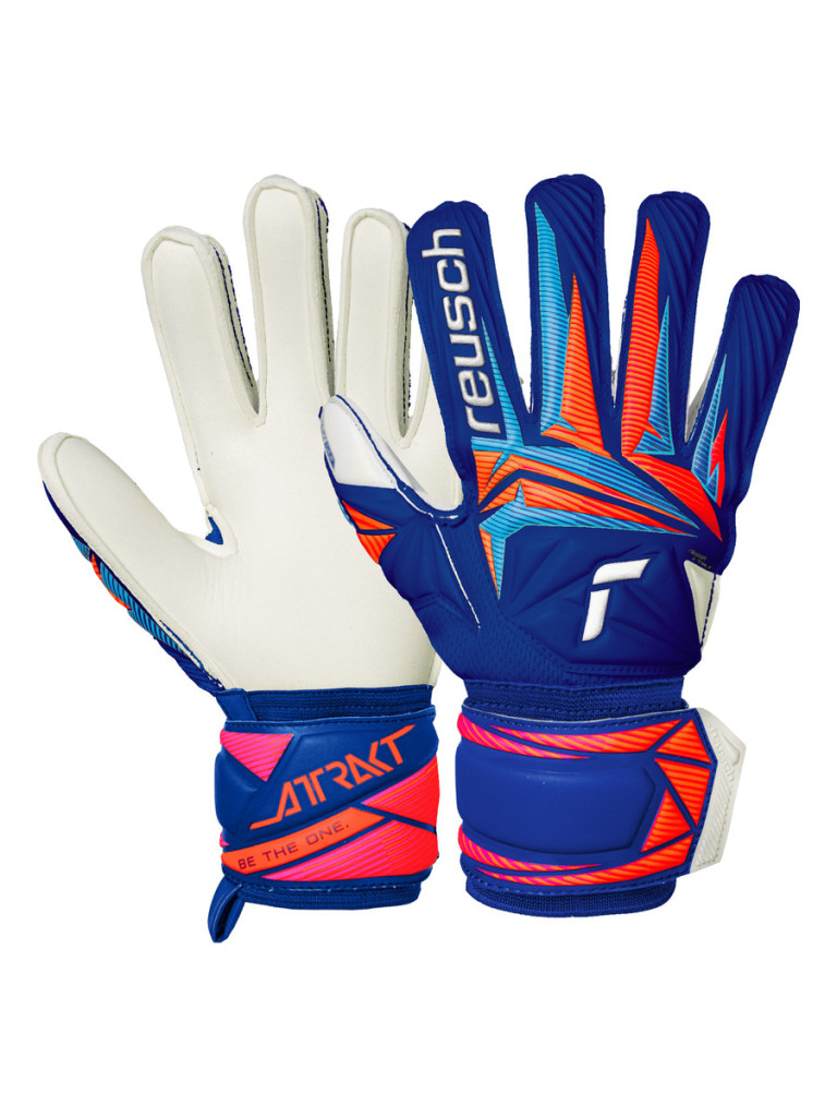 Reusch Attrakt Advance Junior 2026 Goalkeeper Gloves - Sharp Blue-White-Shocking Orange