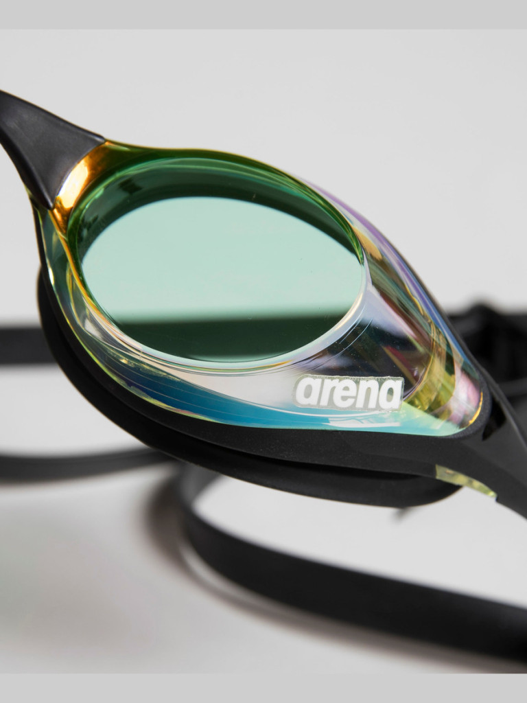 Състезателни очила за плуване Arena Cobra Original Swipe Mirror - Yellow Copper-Black
