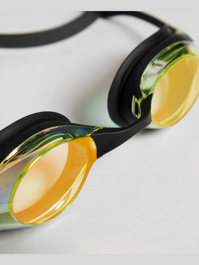 Състезателни очила за плуване Arena Cobra Original Swipe Mirror - Yellow Copper-Black