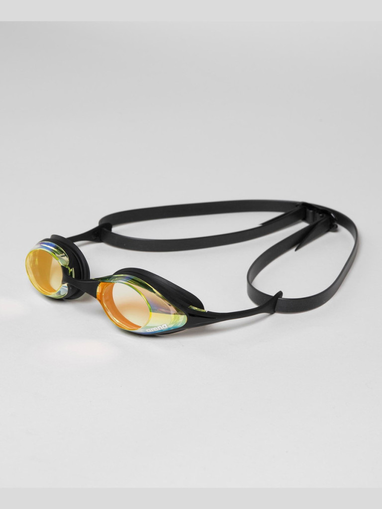 Състезателни очила за плуване Arena Cobra Original Swipe Mirror - Yellow Copper-Black