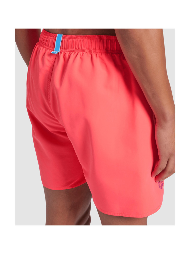 Men's Arena Fundamentals Logo Boxer R beach shorts - Calypso Coral-Dark Purple
