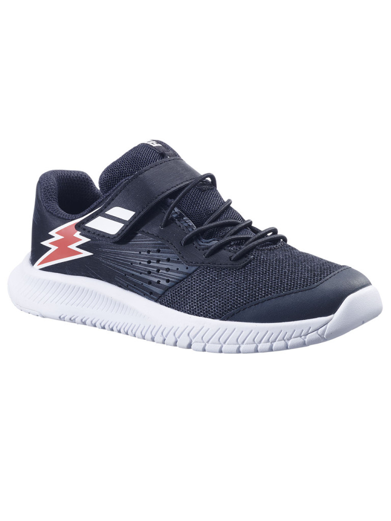 Детски тенис обувки за момчета Babolat PULSION All Court KID - Black / Fiesta Red