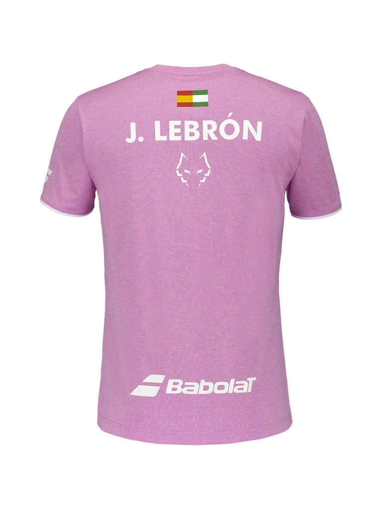 Мъжка тениска за падел Babolat CREW NECK LEBRON PINK HTHR 2025 - Pink Heather