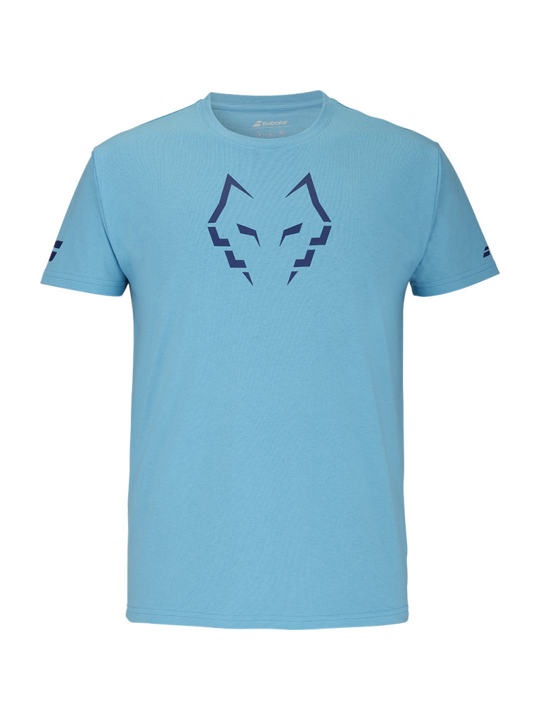 Мъжка тениска за падел Babolat COTTON J. LEBRON CYAN BLUE 2025