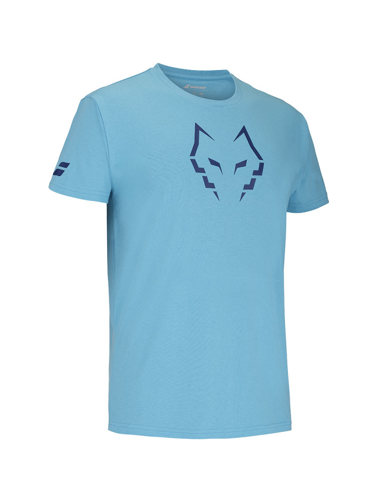 Мъжка тениска за падел Babolat COTTON J. LEBRON CYAN BLUE 2025