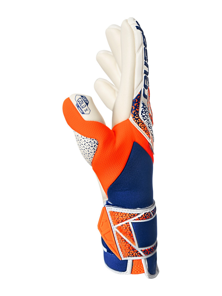 Reusch Attrakt Gold X Guardian 2025 Goalkeeper Gloves - Shocking Orange-Energize Blue