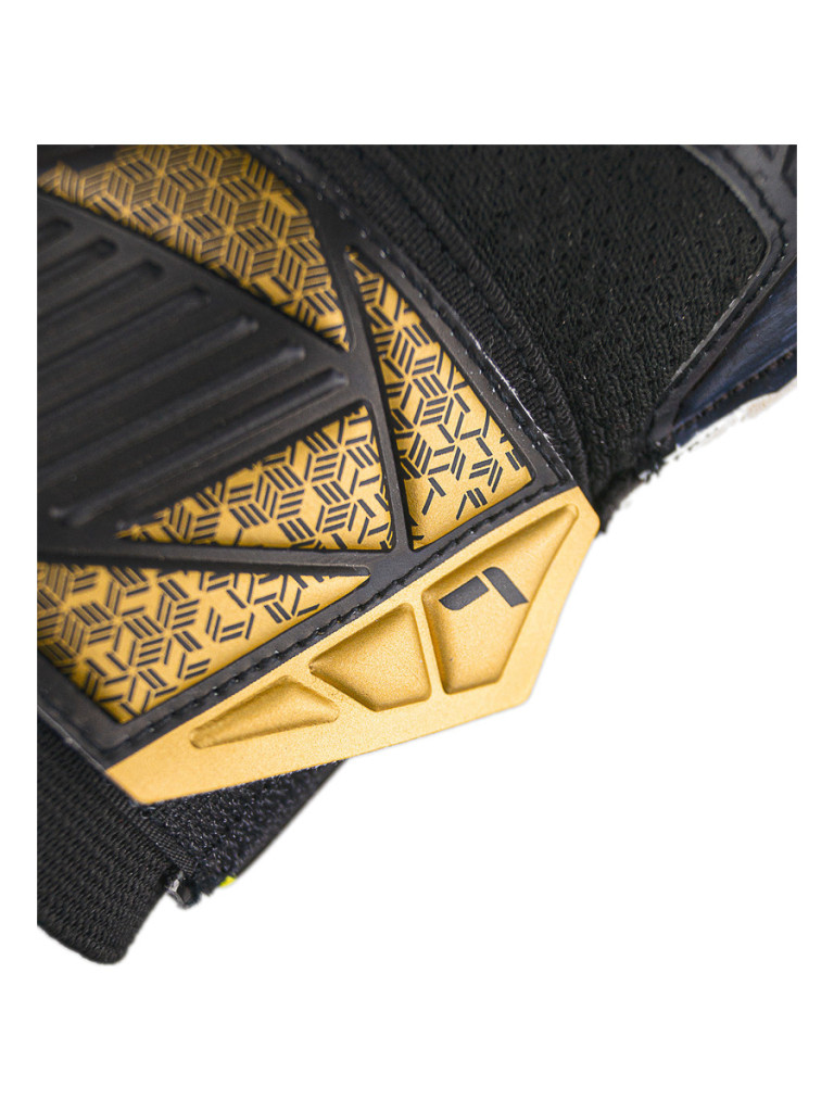 Reusch Attrakt Infinity Finger Support 2024 Goalkeeper Gloves - Black-Gold-Yellow