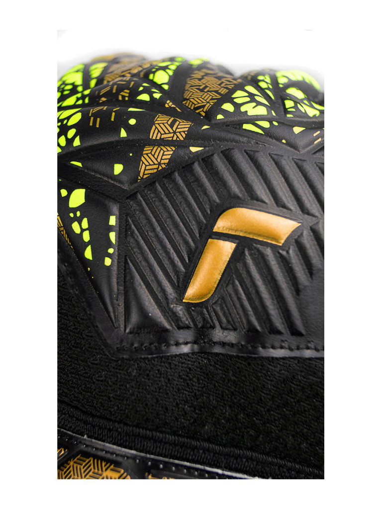 Reusch Attrakt Infinity Finger Support 2024 Goalkeeper Gloves - Black-Gold-Yellow