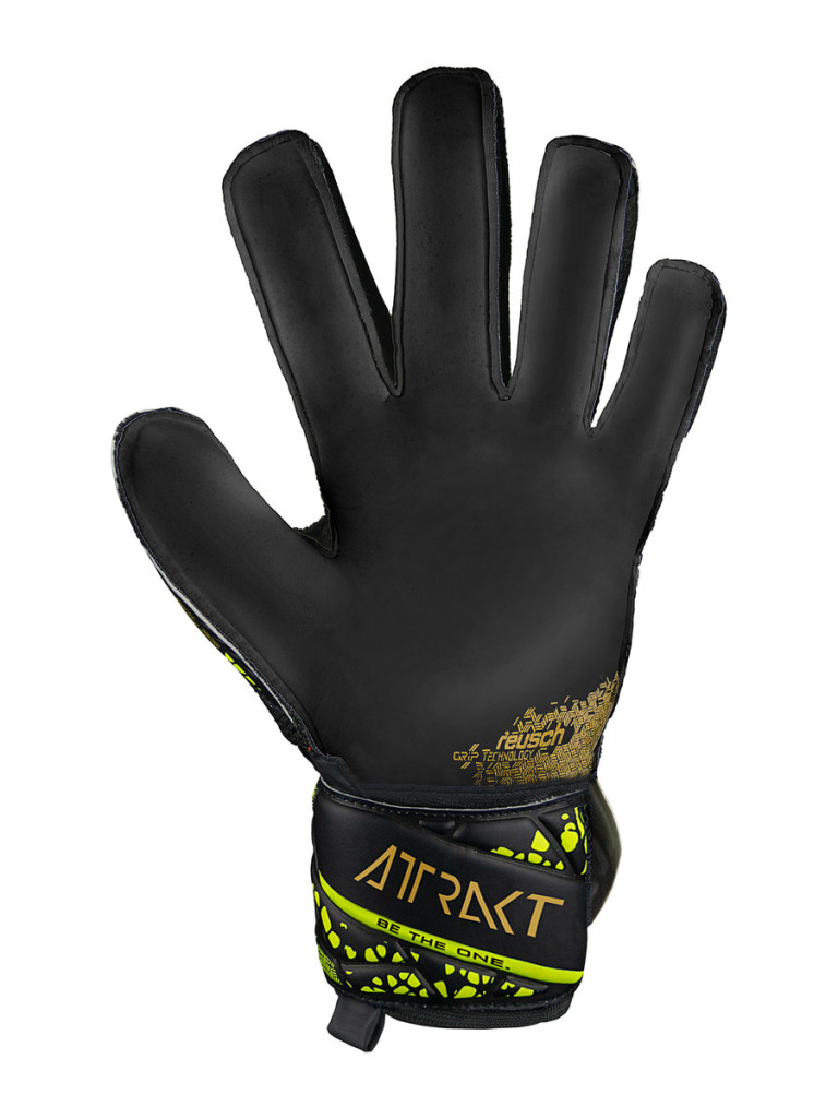 Reusch Attrakt Infinity Finger Support 2024 Goalkeeper Gloves - Black-Gold-Yellow