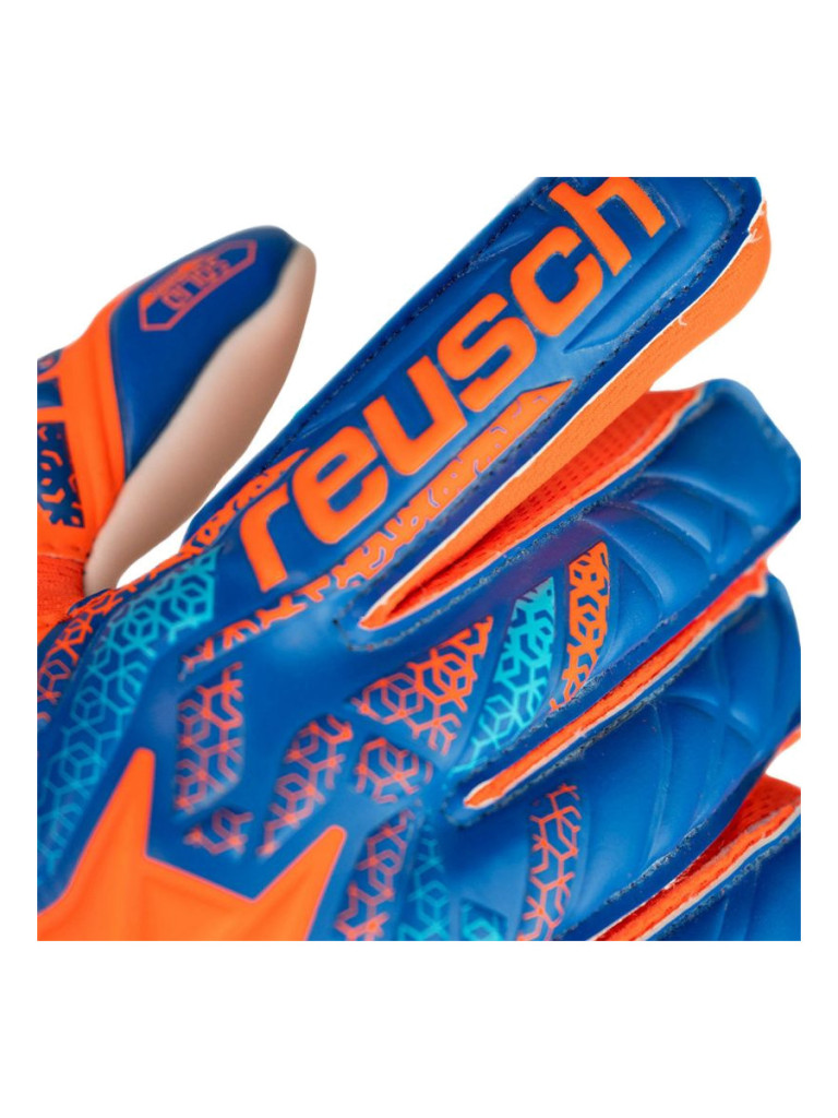 Детски вратарски ръкавици Reusch Attrakt Starter Solid Finger Support Junior 2024 - Orange-Blue