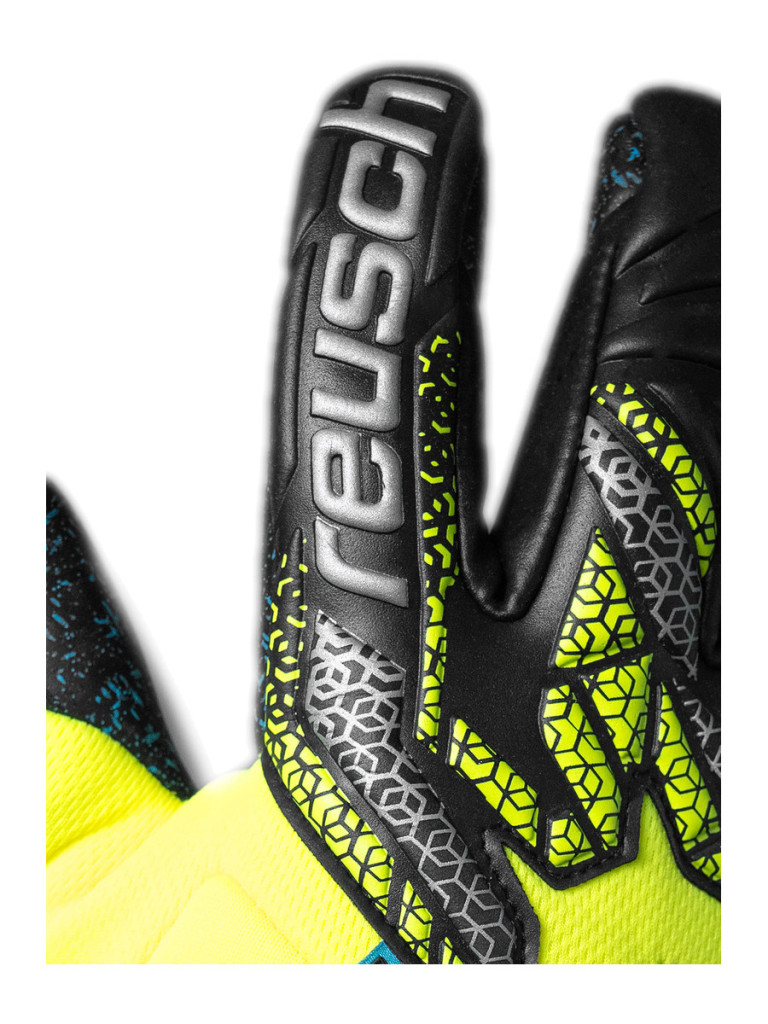 Reusch Attrakt Fusion Guardian 2025 Goalkeeper Gloves - Safety Yellow-Silver-Black