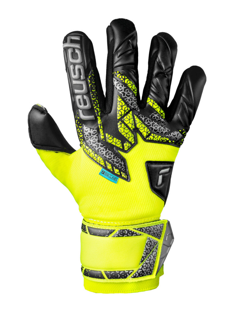 Reusch Attrakt Duo 2025 Goalkeeper Gloves - Safety Yellow-Silver-Black