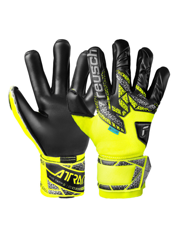 Reusch Attrakt Duo 2025 Goalkeeper Gloves - Safety Yellow-Silver-Black