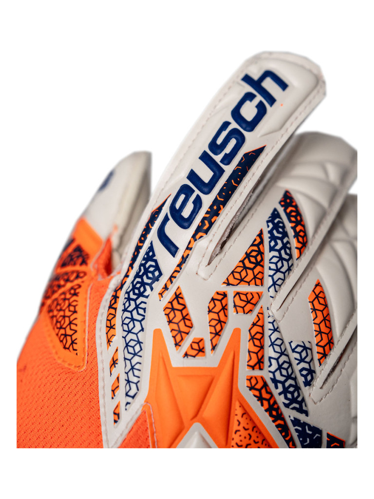 Reusch Attrakt Silver Junior 2025 Goalkeeper Gloves - Orange-Blue-White