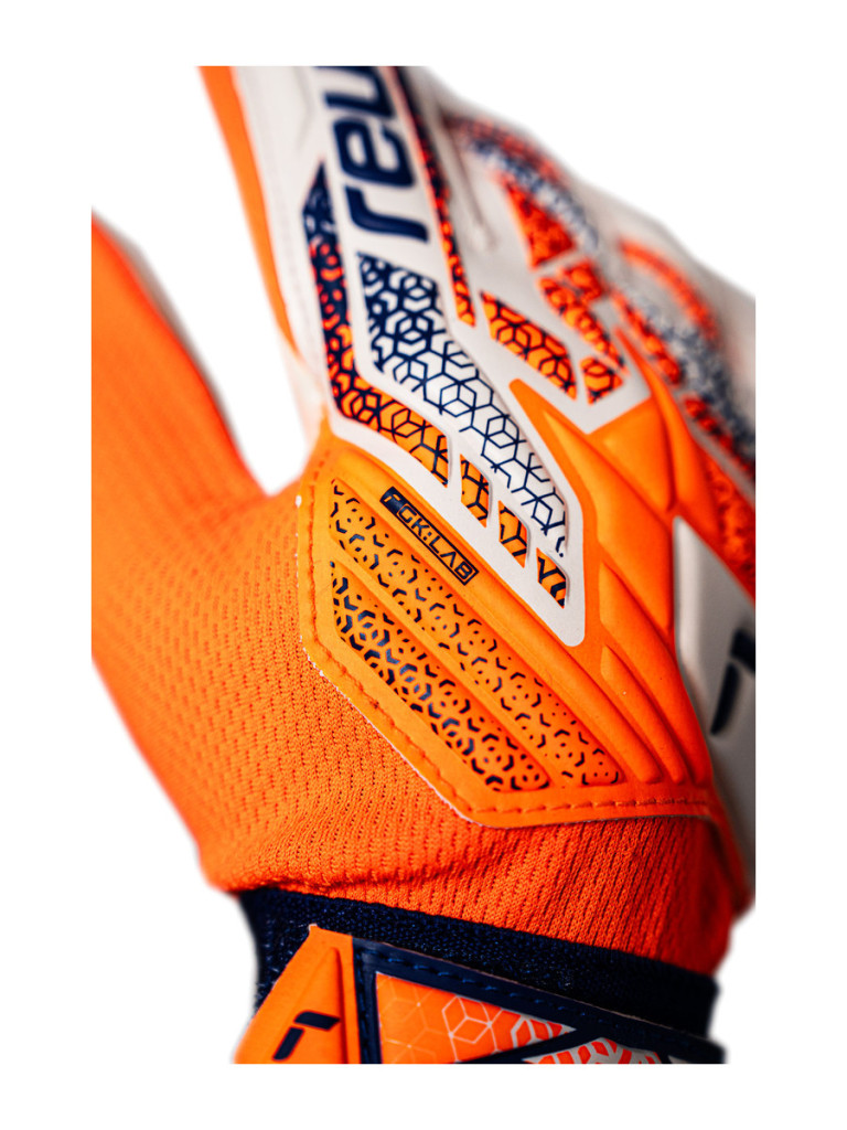 Детски вратарски ръкавици Reusch Attrakt Starter Solid Junior 2025 - Shocking Orange-Energize Blue