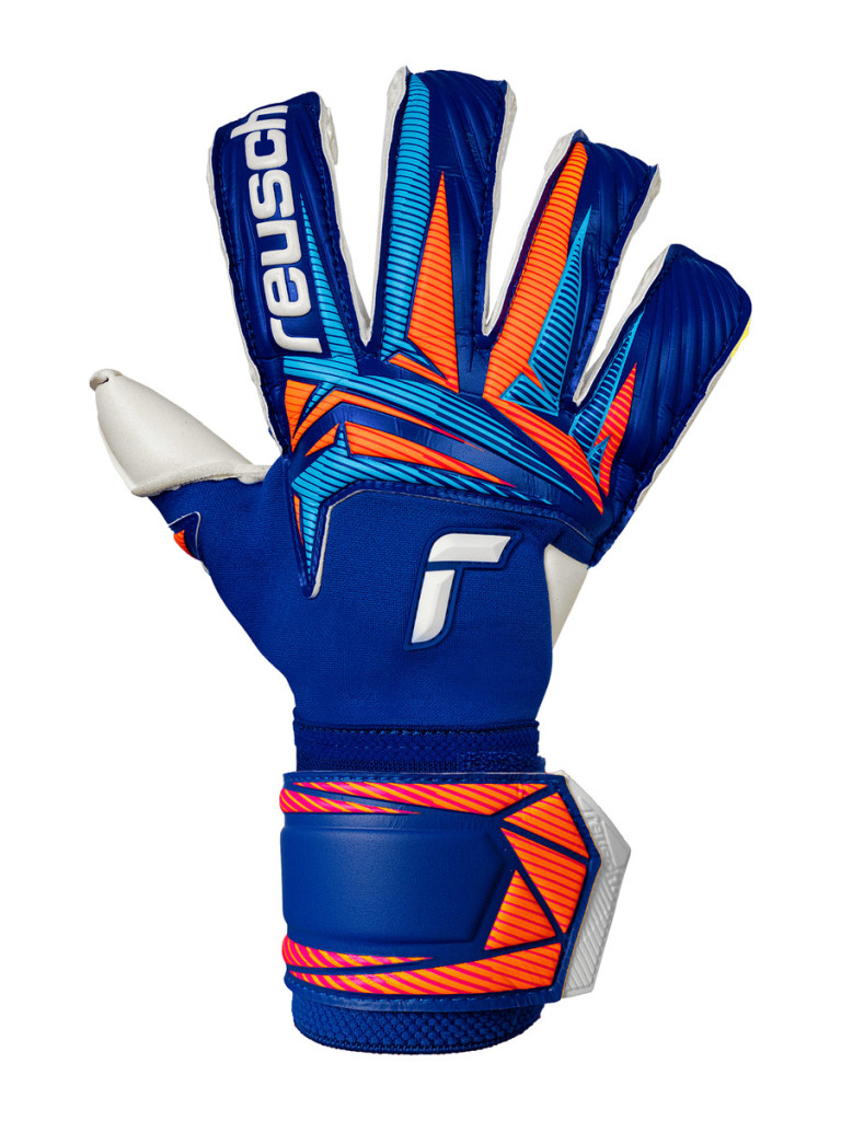 Reusch Attrakt Duo Evolution 2026 Goalkeeper Gloves - Sharp Blue-White-Shocking Orange