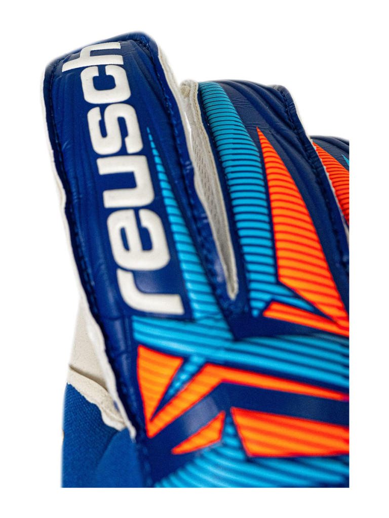 Reusch Attrakt Duo Evolution 2026 Goalkeeper Gloves - Sharp Blue-White-Shocking Orange