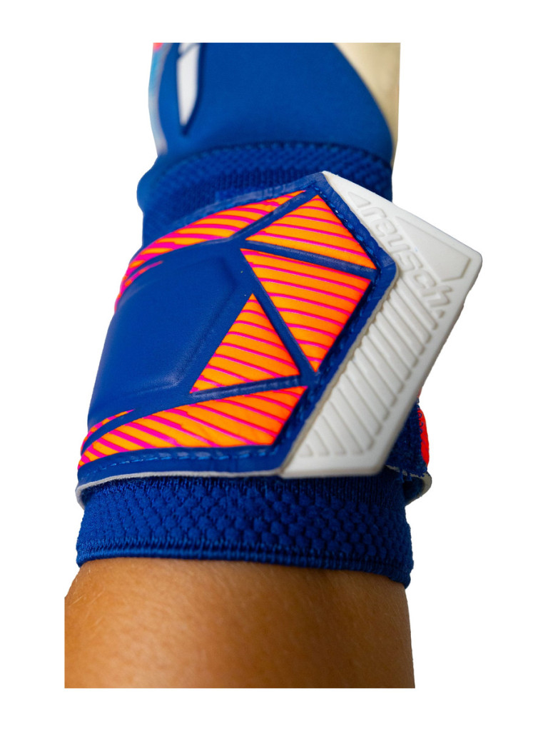 Reusch Attrakt Duo Evolution 2026 Goalkeeper Gloves - Sharp Blue-White-Shocking Orange