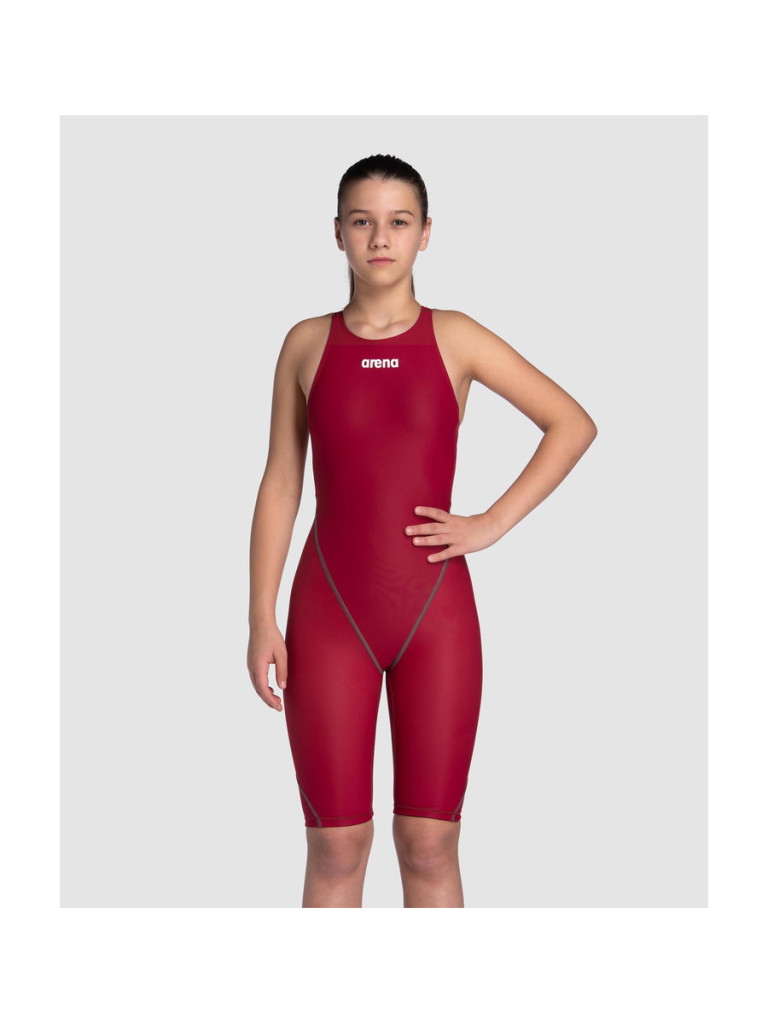 Детски състезателен бански Arena Powerskin ST Next Open Back - Deep Red