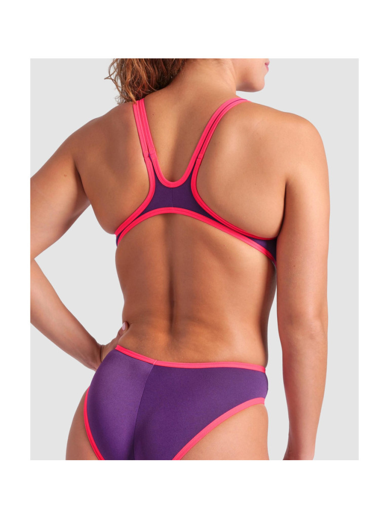 Дамски цял бански Arena One Biglogo - Plum-Bright Coral