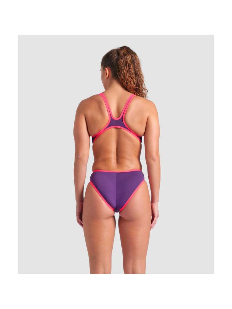 Дамски цял бански Arena One Biglogo - Plum-Bright Coral