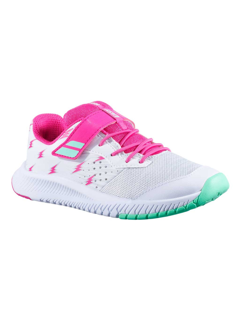 Детски тенис обувки Babolat PULSION All Court KID White / Red Rose Детски тенис обувки Babolat PULSION All Court KID White / Red Rose