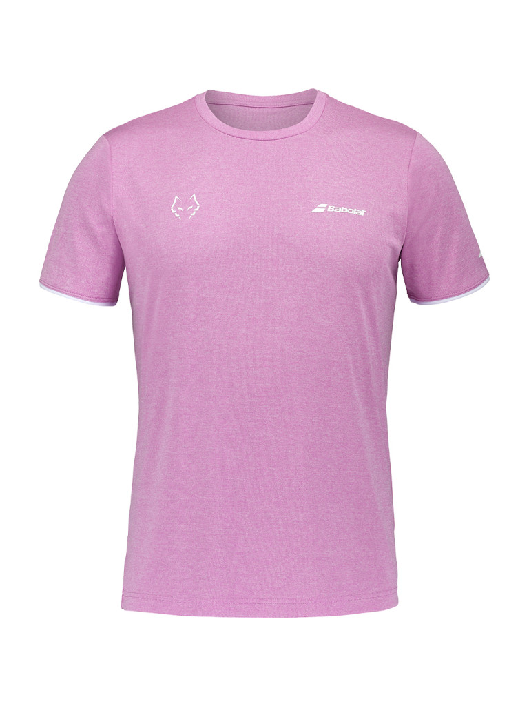 Мъжка тениска за падел Babolat CREW NECK LEBRON PINK HTHR 2025 - Pink Heather