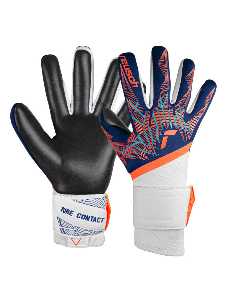 Вратарски ръкавици Reusch Pure Contact Gold 2024 - Premium Blue-Electric Orange-Black