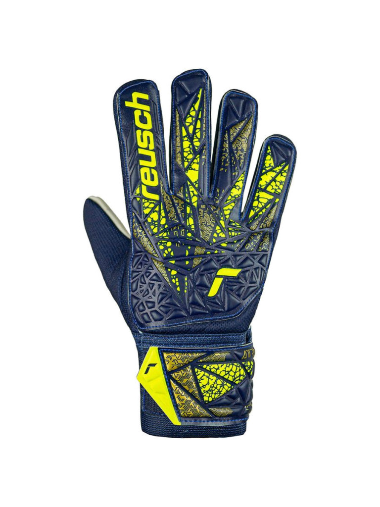 Детски вратарски ръкавици Reusch Attrakt Starter Solid Junior 2024 - Premium Blue-Safety Yellow