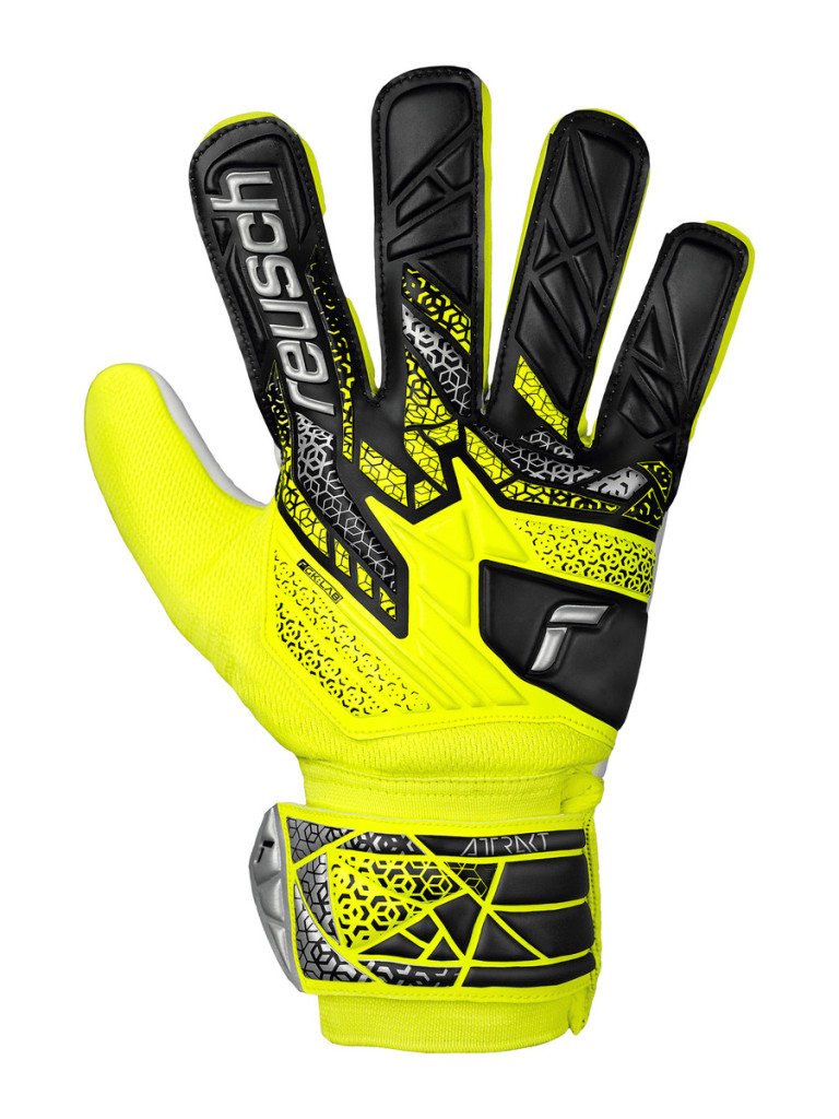 Детски вратарски ръкавици Reusch Attrakt Starter Solid Junior 2025 - Yellow-Black-Silver