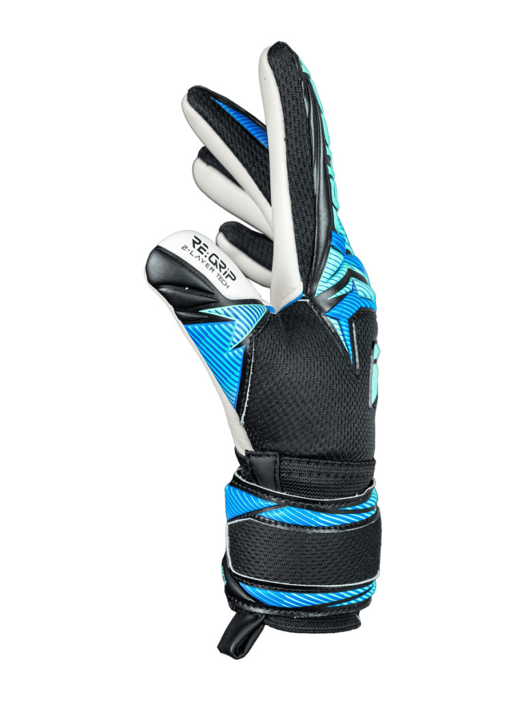 Детски вратарски ръкавици Reusch Attrakt RE:GRIP NC Junior 2026 - Black-Ocean-Light
