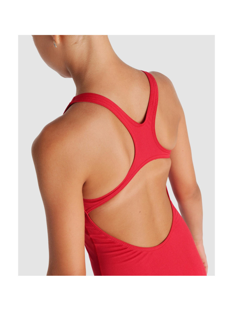Детски цял бански Arena Team Swim Pro Solid за момичета - Red-White