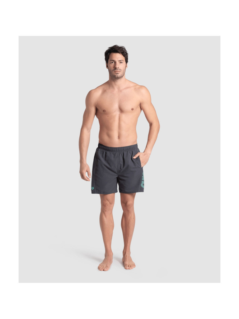 Мъжки плажни шорти Arena Fundamentals Arena Logo Boxer R - Asphalt-Water