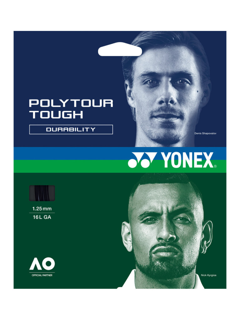 Тенис кордаж Yonex POLYTOUR TOUGH 12 м - Black