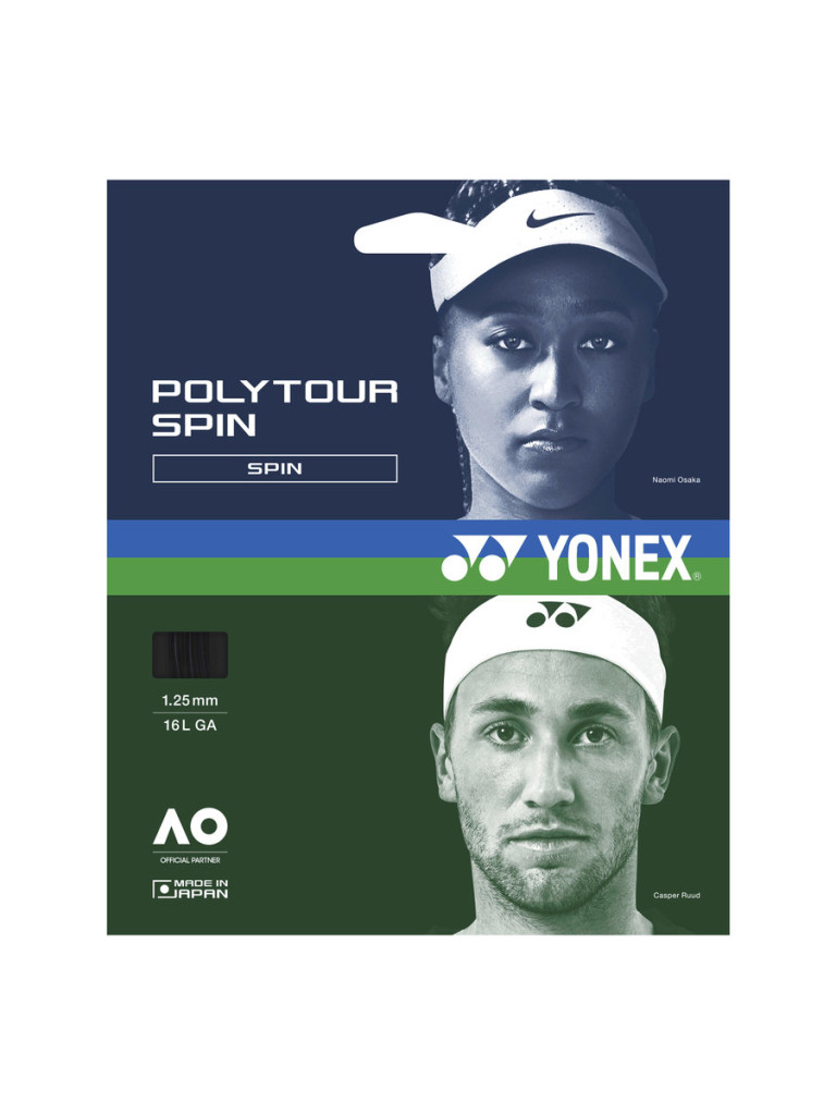 Тенис кордаж Yonex POLYTOUR SPIN 12 м - Black