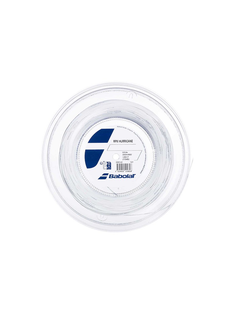 Ролка кордаж Babolat RPM Hurricane 200 м - бял