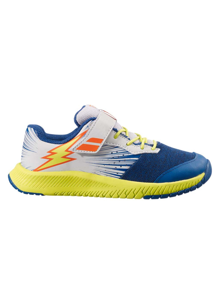 Детски тенис обувки за момчета Babolat PULSION All Court KID Dark Blue / Sulphur Spring Детски тенис обувки за момчета Babolat PULSION All Court KID Dark Blue / Sulphur Spring