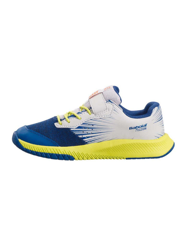 Детски тенис обувки за момчета Babolat PULSION All Court KID Dark Blue / Sulphur Spring Детски тенис обувки за момчета Babolat PULSION All Court KID Dark Blue / Sulphur Spring