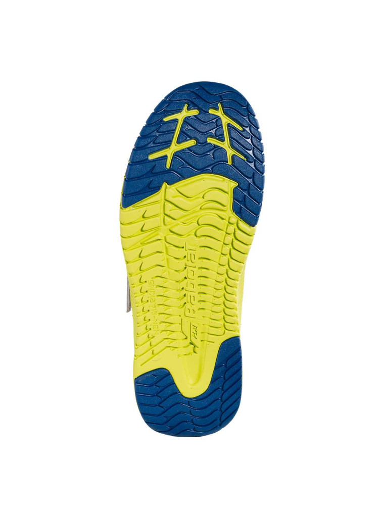 Babolat Pulsion Kid All Court Junior Tennis Shoes - Dark Blue / Sulphur Spring