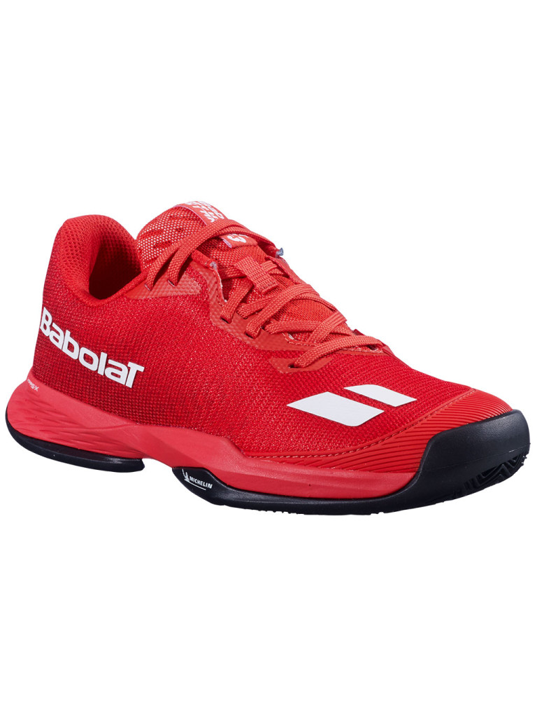 Детски тенис обувки за момчета Babolat JET MACH 3 JNR CLAY - Cherry Tomato / White