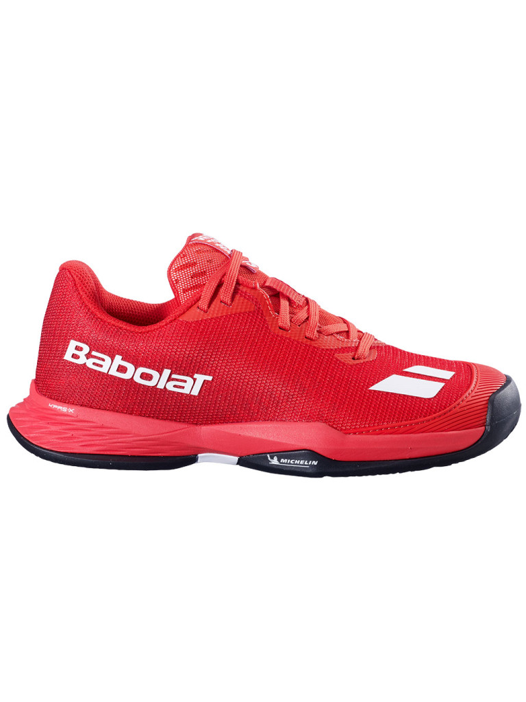 Детски тенис обувки за момчета Babolat JET MACH 3 JNR CLAY - Cherry Tomato / White
